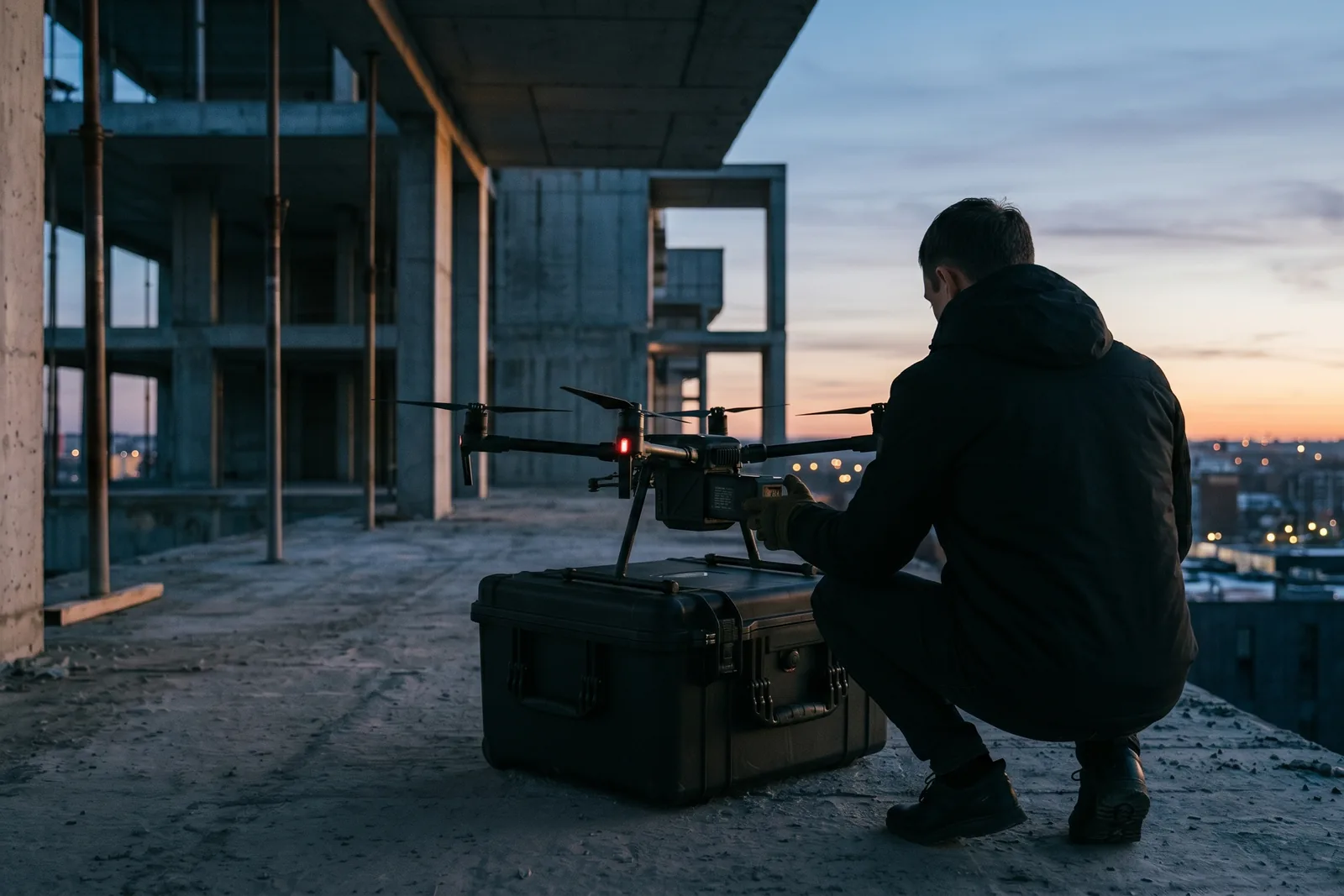 Pilotage drone face à une propriété immobilière