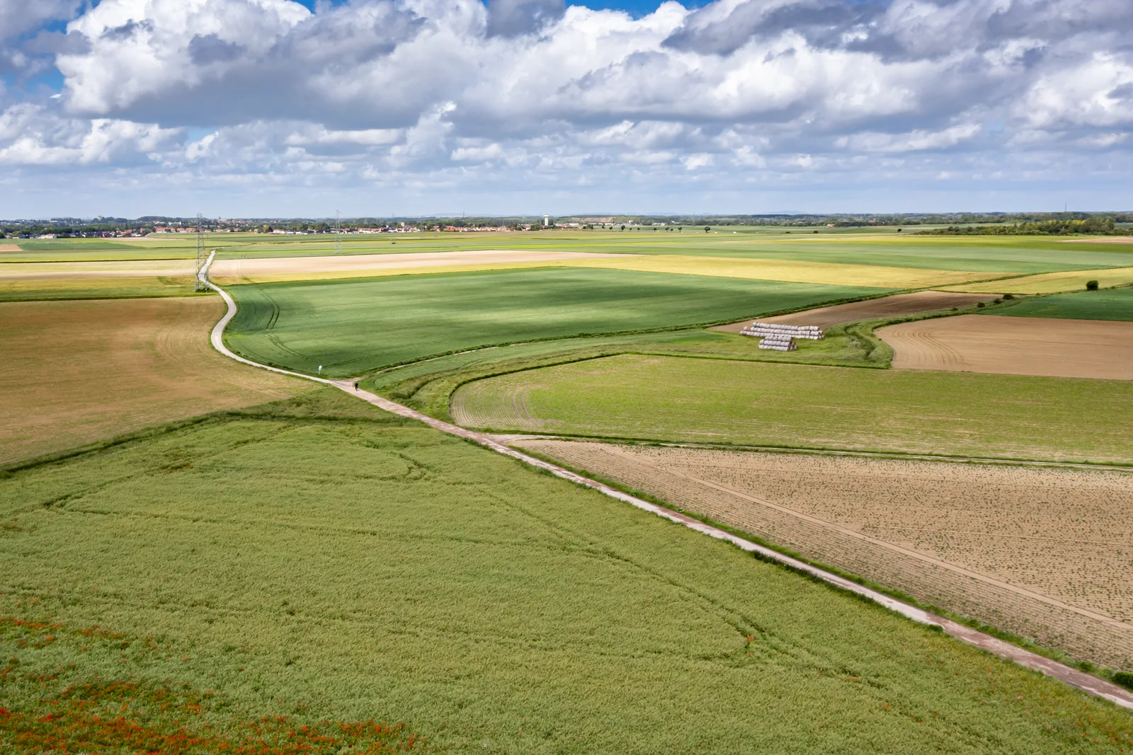 Vue drone, champs agricoles à Loos-en-Gohelle